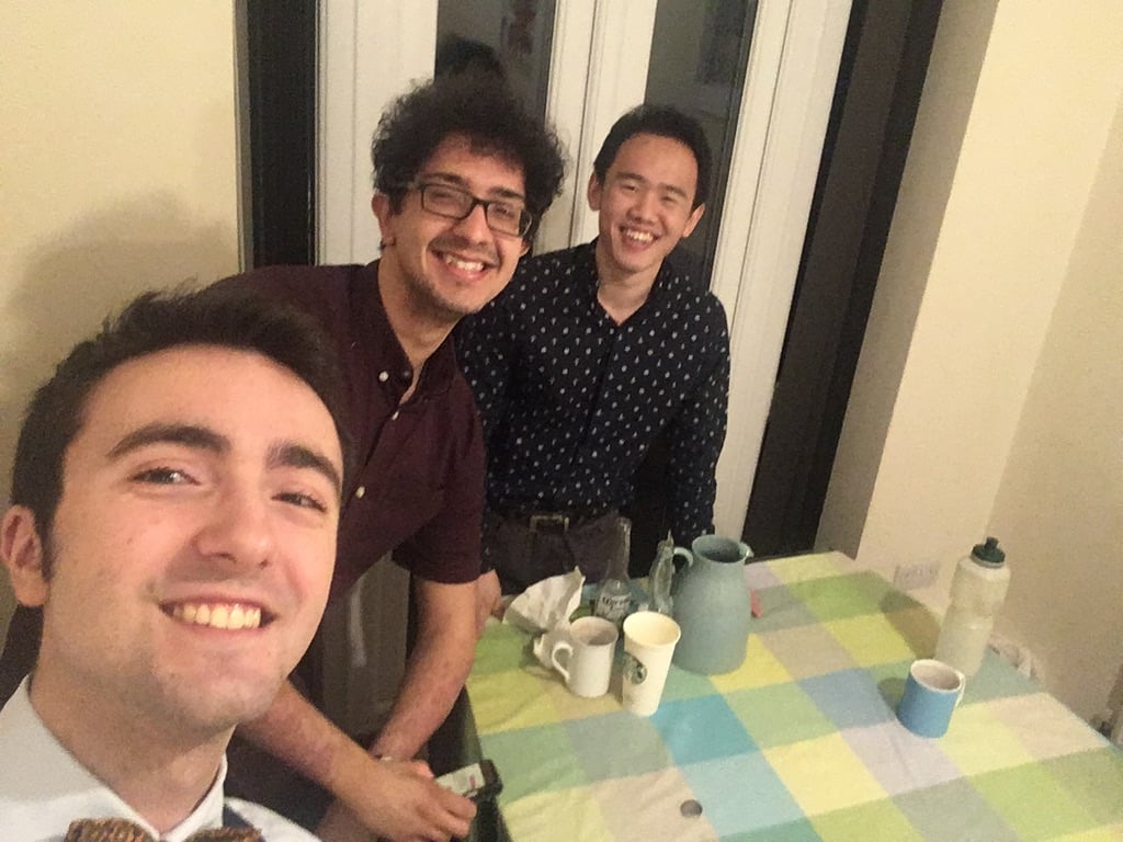 From front to back - French, British and Singaporeans celebrating New Year’s.